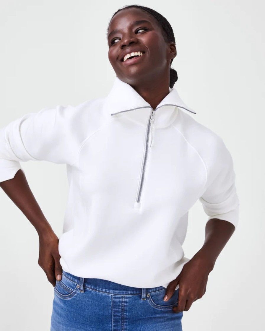 Clothing SPANX | Airessentials Half-Zip Pullover In Powder