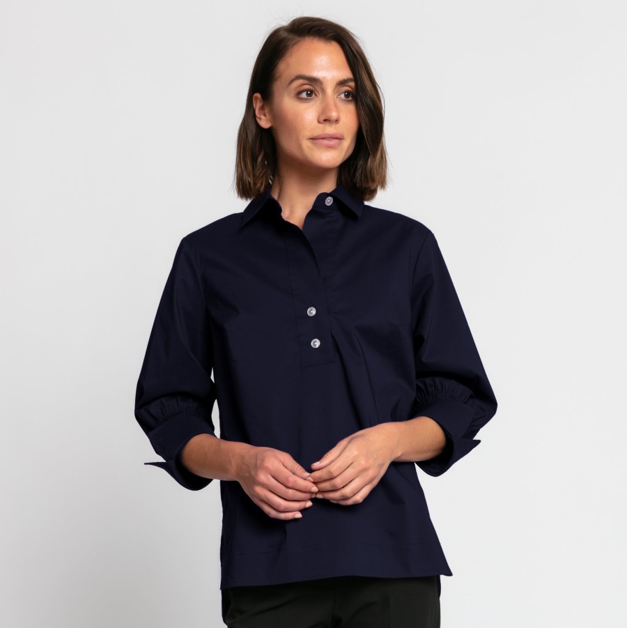 Clothing HINSON WU | Morgan Top In Navy