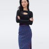 Clothing DIANE VON FURSTENBURG | Hazel Knit Jacquard Skirt In 3D Brick Teal