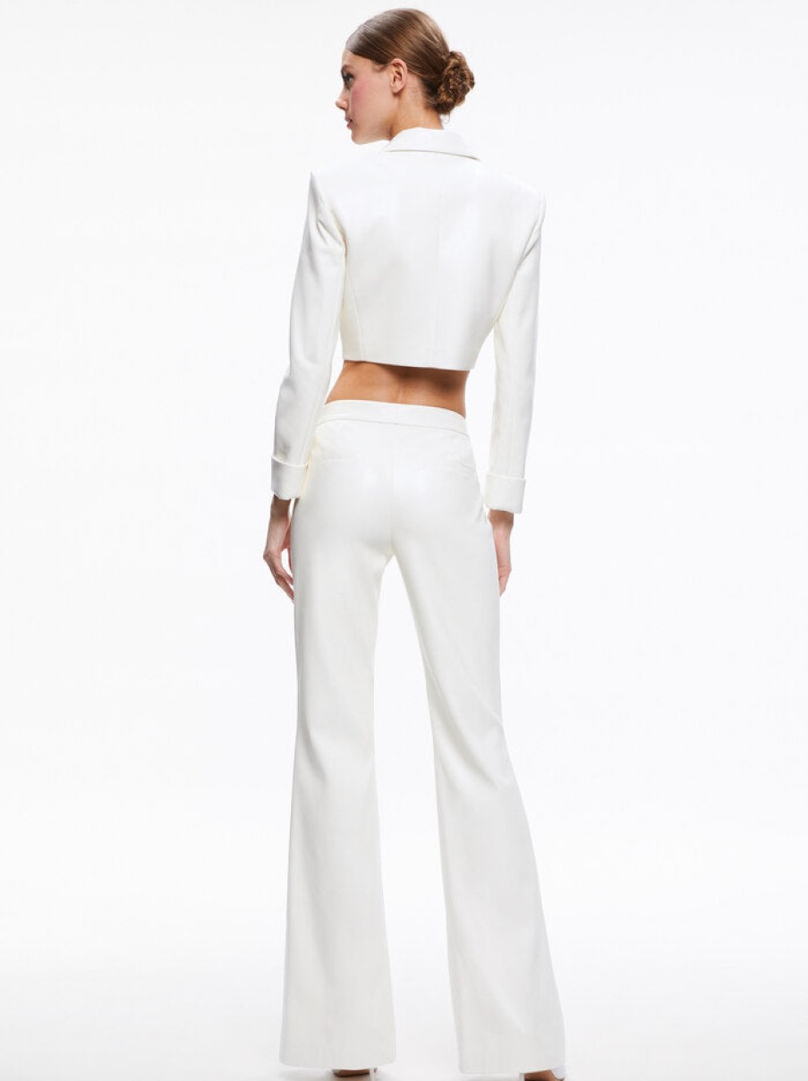 Clothing ALICE OLIVIA | Walker Vegan Leather Front Slit Pant