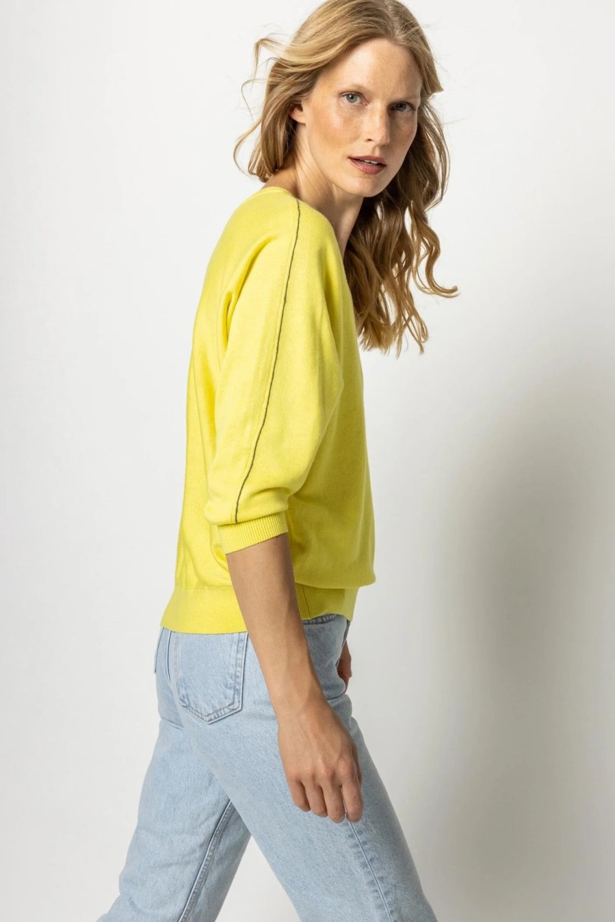 Clothing LILLA P | Double V-Neck Dolman Sweater In Citrus