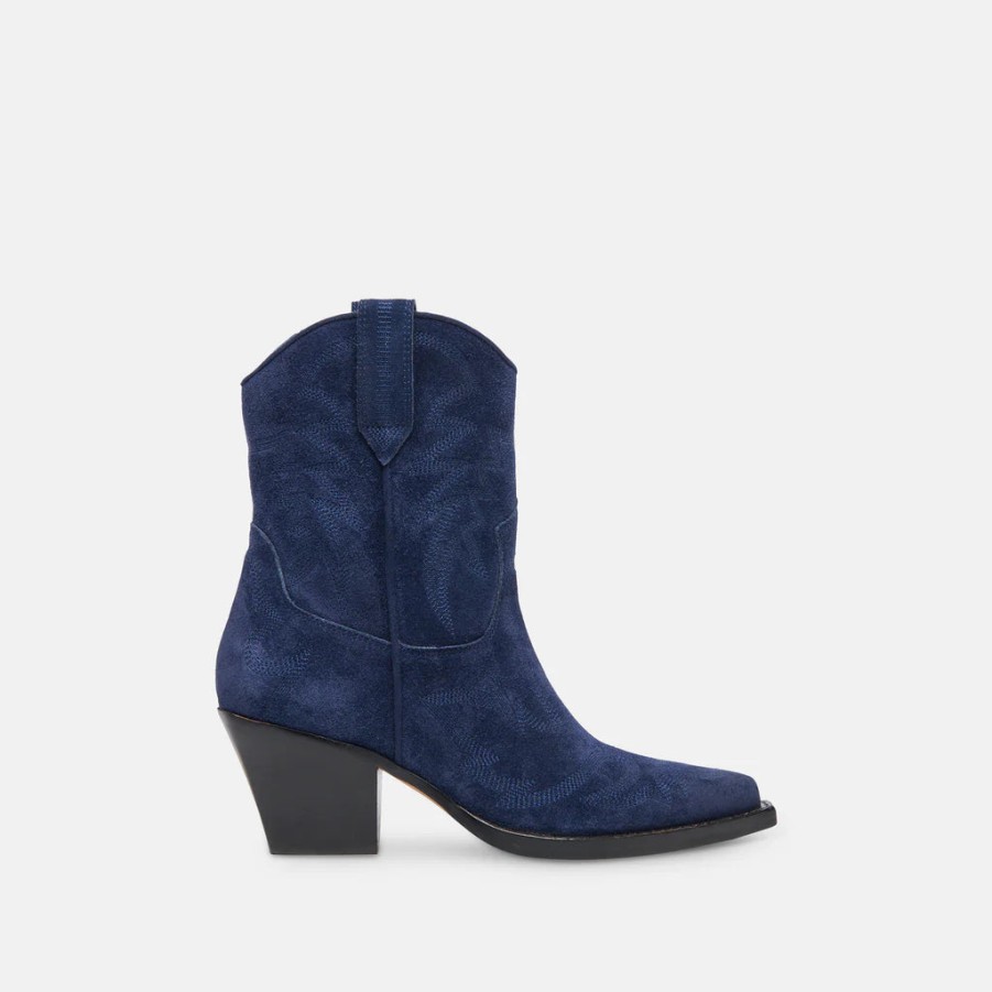 Shoes DOLCE VITA | Runa Western Boot In Royal Blue Suede