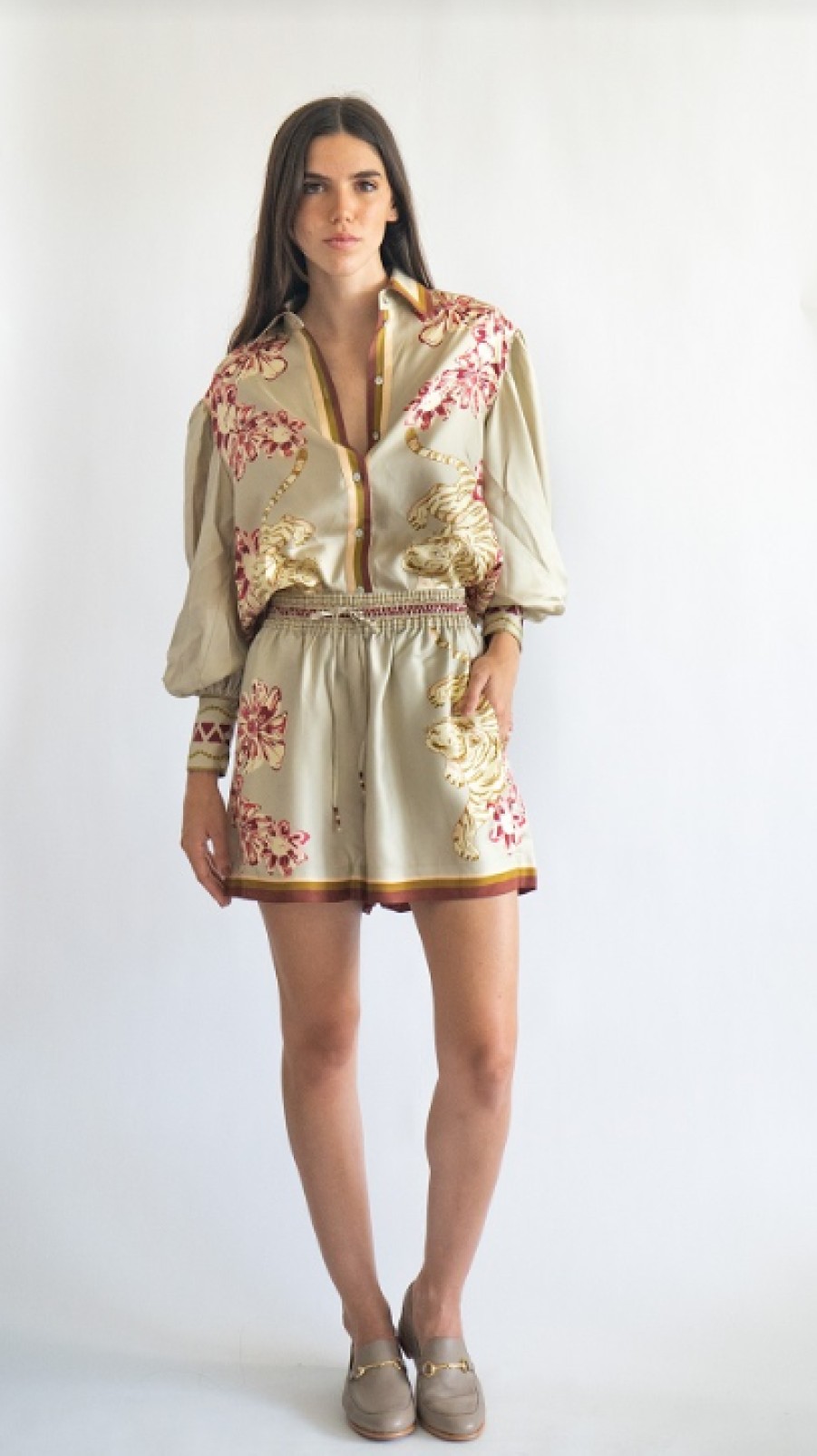 Clothing LAS SURENAS | Flower Tiger Shirt In Beige