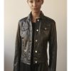 Clothing JAKETT | Alexa Burnished Leather Jacket In Chocolate/Brass