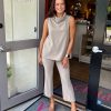 Clothing ESTELLE AND FINN | Cropped Flare Pant In Khaki