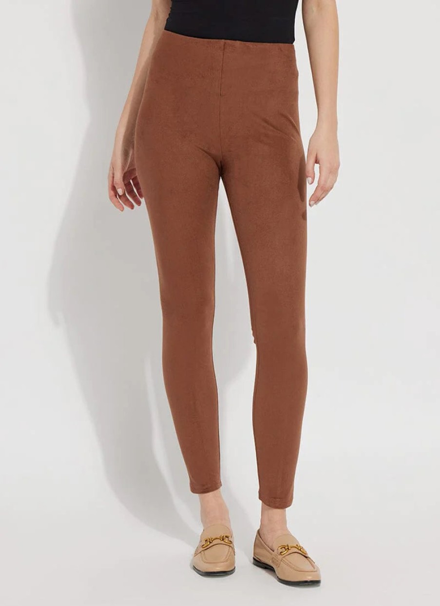 Clothing LYSSE | Hi Waist Suede Legging In Whiskey