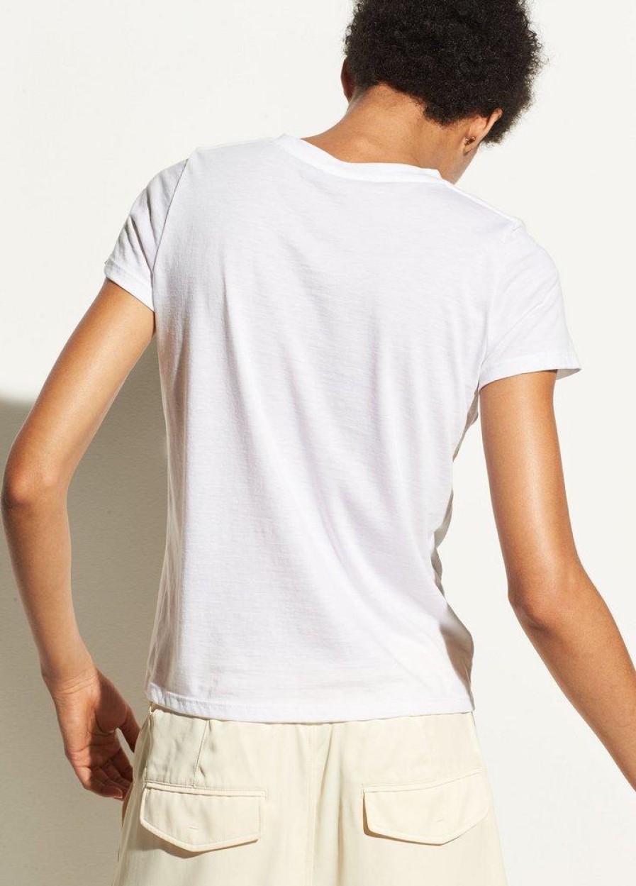 Clothing VINCE | Essential Pima Cotton Crew Neck T-Shirt In Optic White