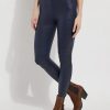 Clothing LYSSE | Patterned Matilda Foil Legging In True Navy Snake