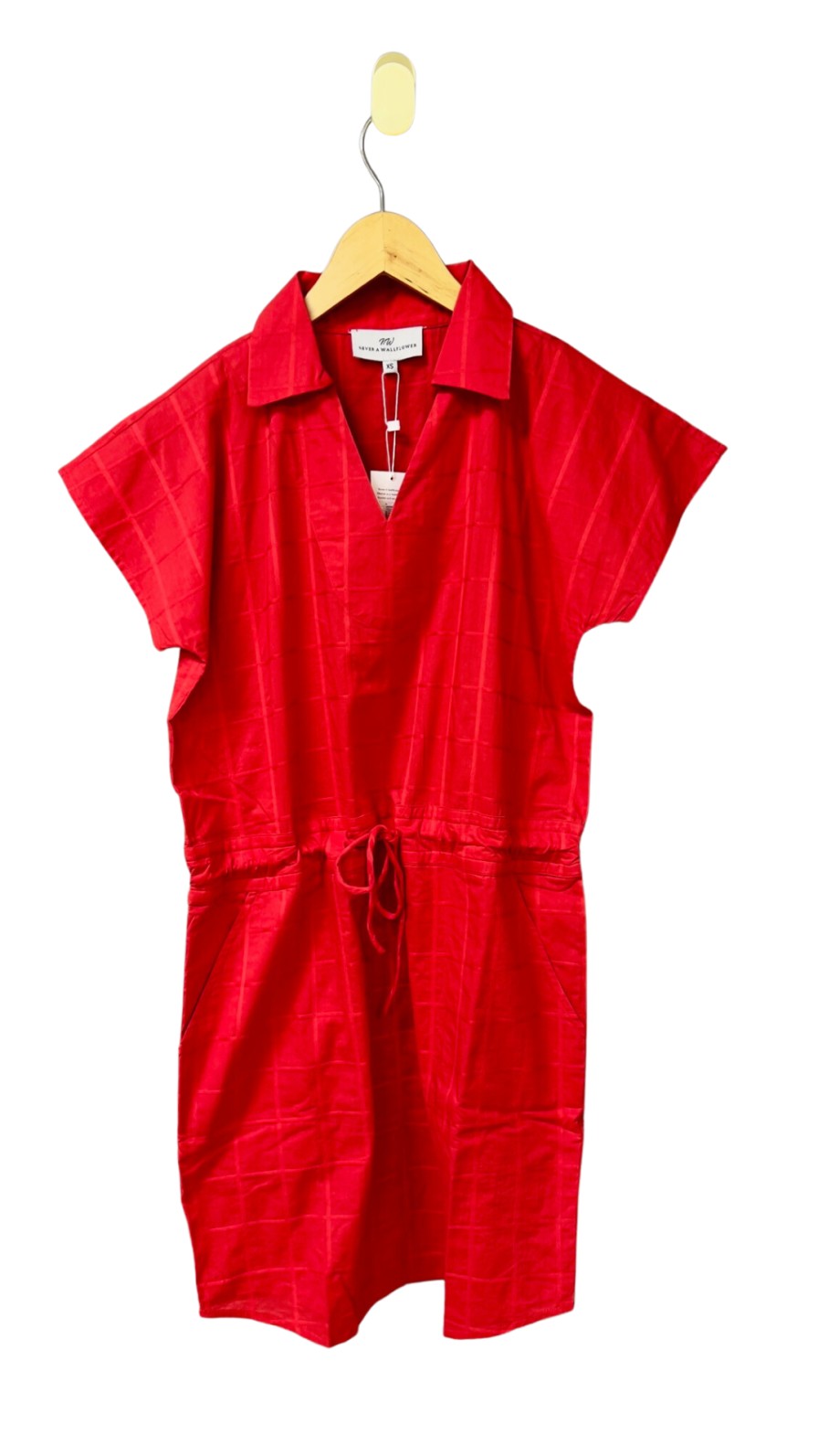 Clothing NEVER A WALLFLOWER | Track Dress In Red Windowpane *Final Sale*